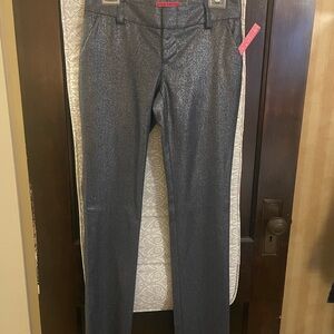 Alice + Olivia Gray/Silver Metallic Pants